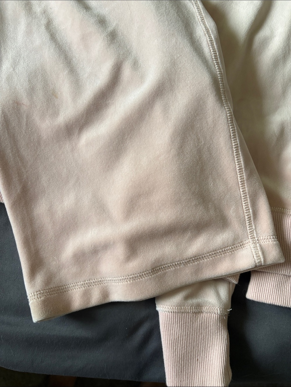 Calvin Klein Pale Pink Velour Hoodie and Jogger Set with Gold CK Logo - Picture 7 of 7